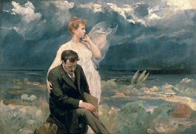 Peintre avec muse, 1905 - Wincenty Wodzinowsky